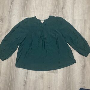 ‼️5/$15‼️ a.new.day Green Peasant Blouse